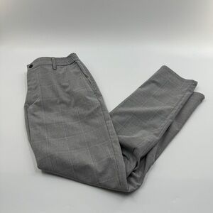 Zara Light Grey Checkered Trouser Pants Office Wear Size Large